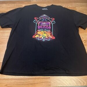 Mellow Mushroom Pizza Short Sleeve T-Shirt Black Adult Size 3XL NEW